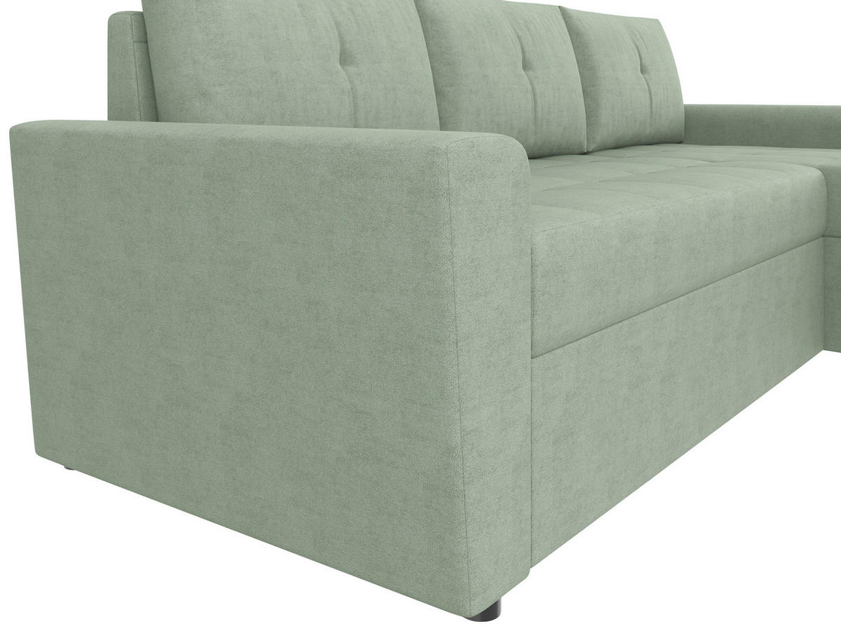 ECKSOFA TERMOLI in Jacquard Mintgrün  231/155 cm  - Schwarz/Mintgrün, Design, Kunststoff/Textil (231/155cm) - MID.YOU