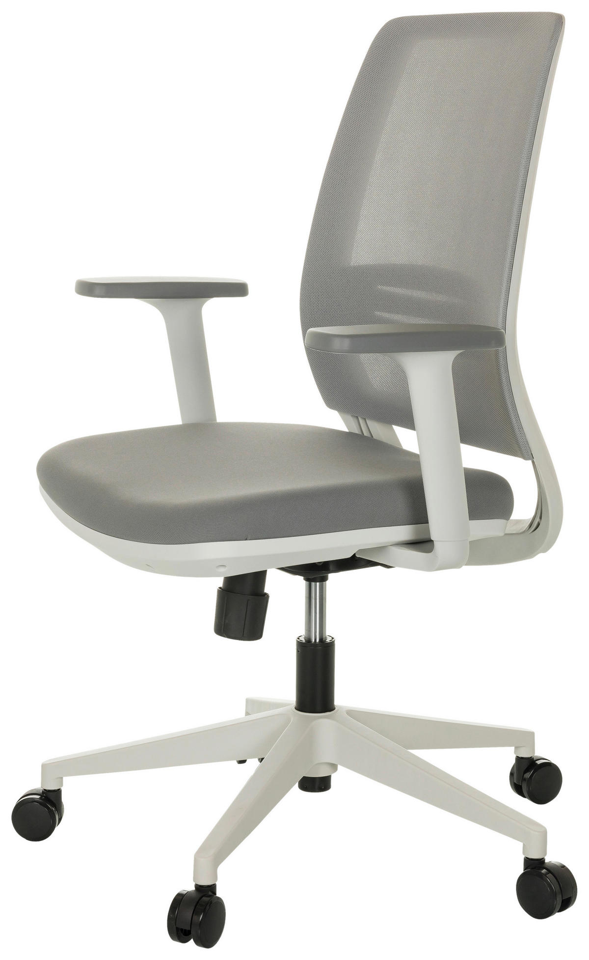 OTOČNÁ ŽIDLE, síťovina, šedá - šedá/bílá, Moderní, textil/plast (68/100 - 108/55cm) - MID.YOU