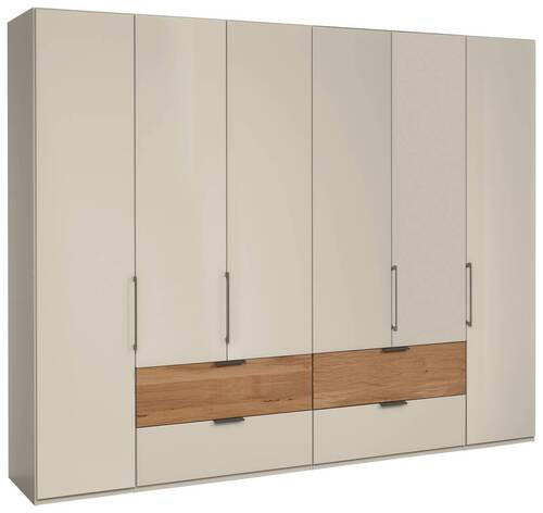 KLEIDERSCHRANK 300/236/58 cm 6-türig Eichefarben, Champagner  - Champagner/Eichefarben, Design, Glas/Holz (300/236/58cm) - Dieter Knoll