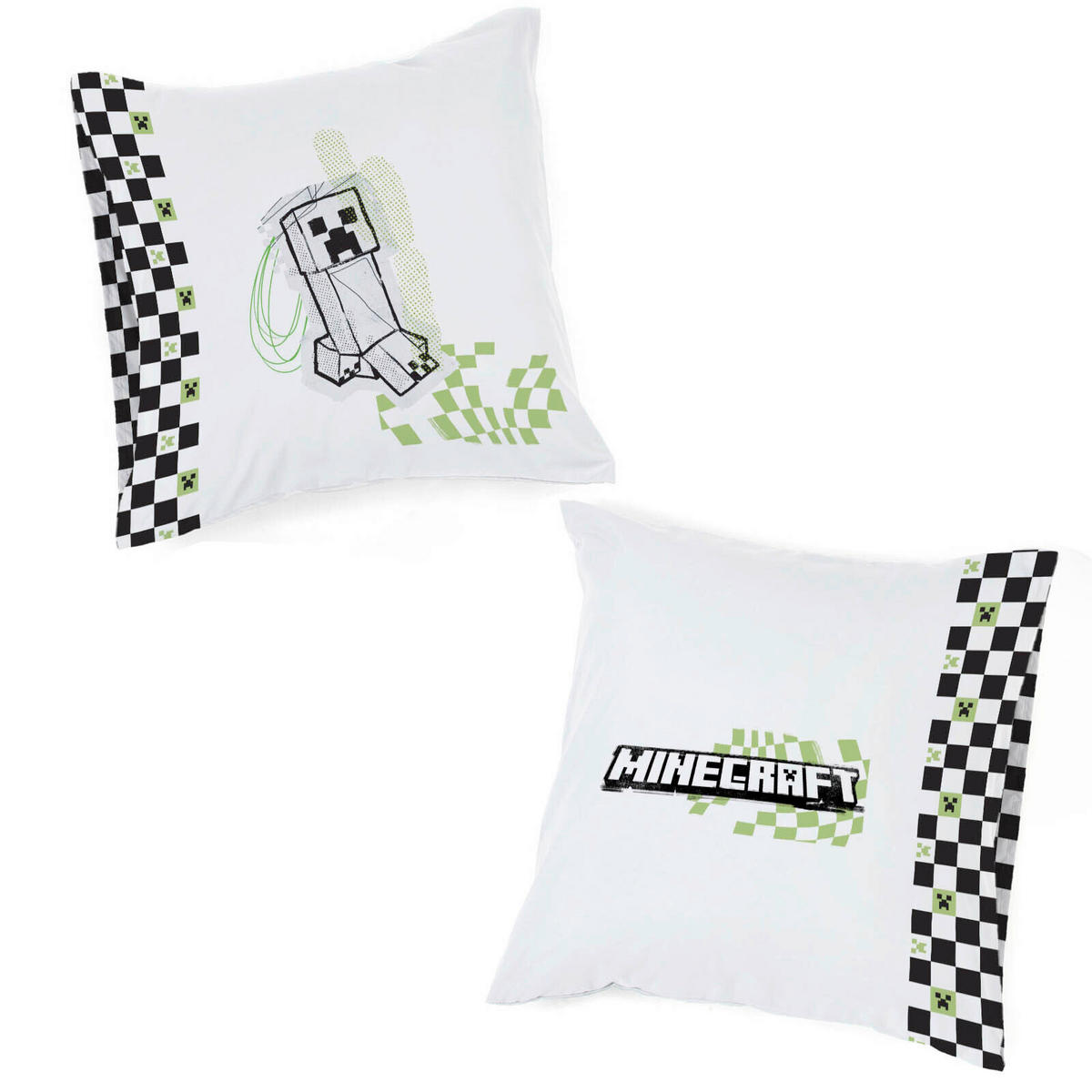 KINDERBETTWÄSCHE Minecraft Doodle Skate Teen 200/135 cm  - Weiß/Grün, Basics, Textil (200/135cm)