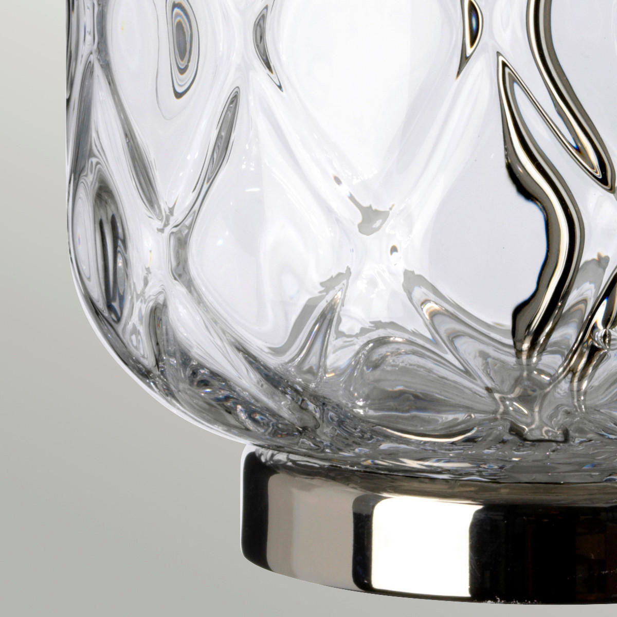 TISCHLEUCHTE Sola 30/50.5 cm  - Klar/Nickelfarben, KONVENTIONELL, Glas/Textil (30/50.5cm) - Elstead Lighting