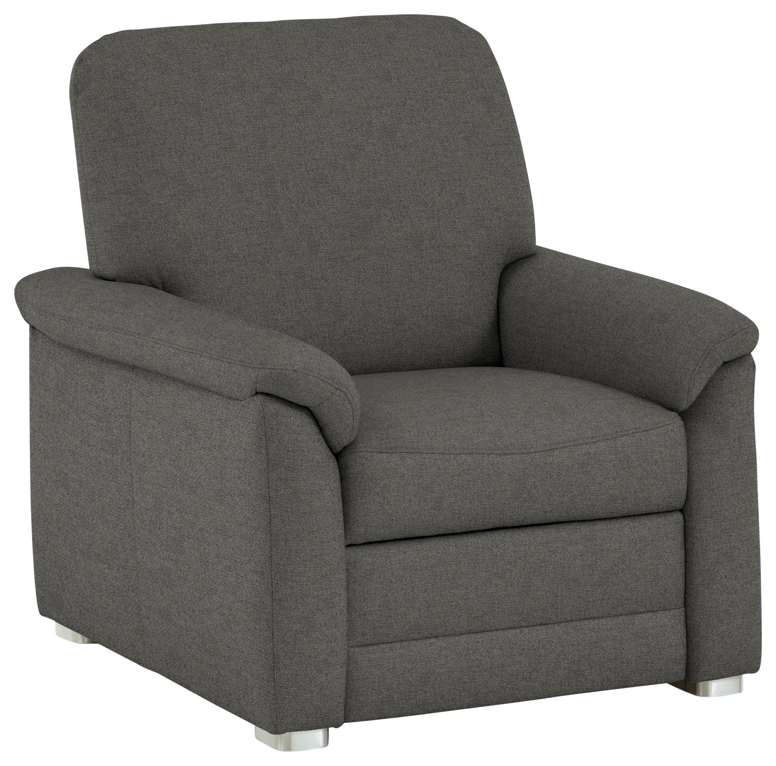 SESSEL Chenille Grau  - Alufarben/Grau, Konventionell, Textil/Metall (88/96/89cm) - Beldomo Comfort
