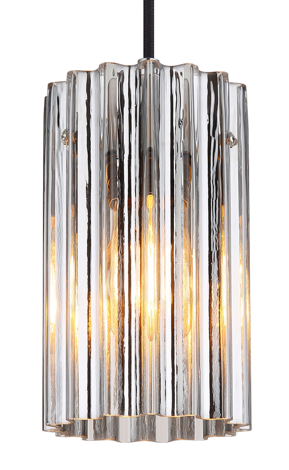 HÄNGELEUCHTE 11.5/120 cm  - Klar/Nickelfarben, Design, Glas/Metall (11.5/120cm) - Globo