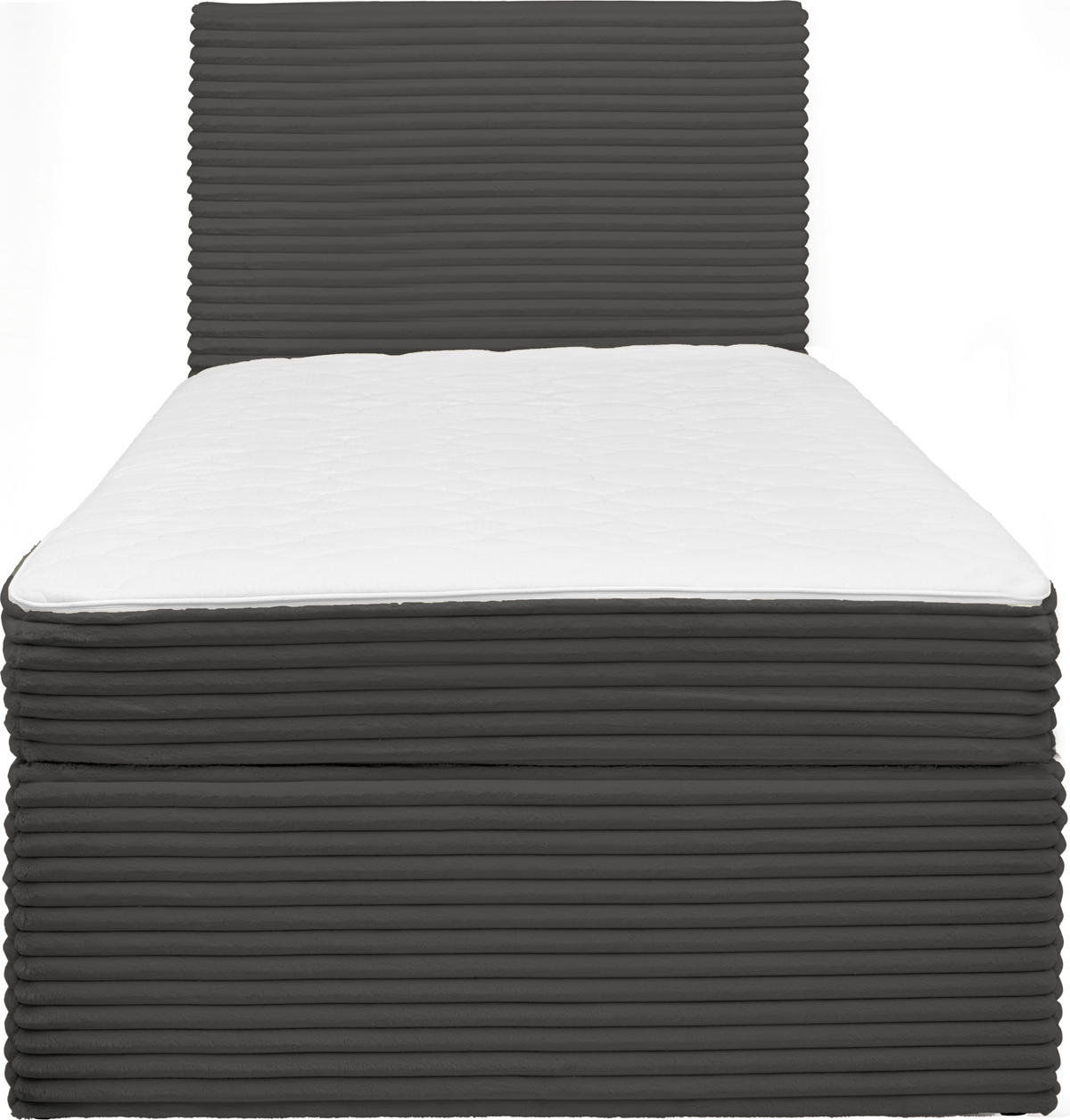 BOXBETT 100/200 cm,  in Grau, H3 + H3 = fest  - Schwarz/Grau, MODERN, Holz/Textil (100/200cm) - MID.YOU