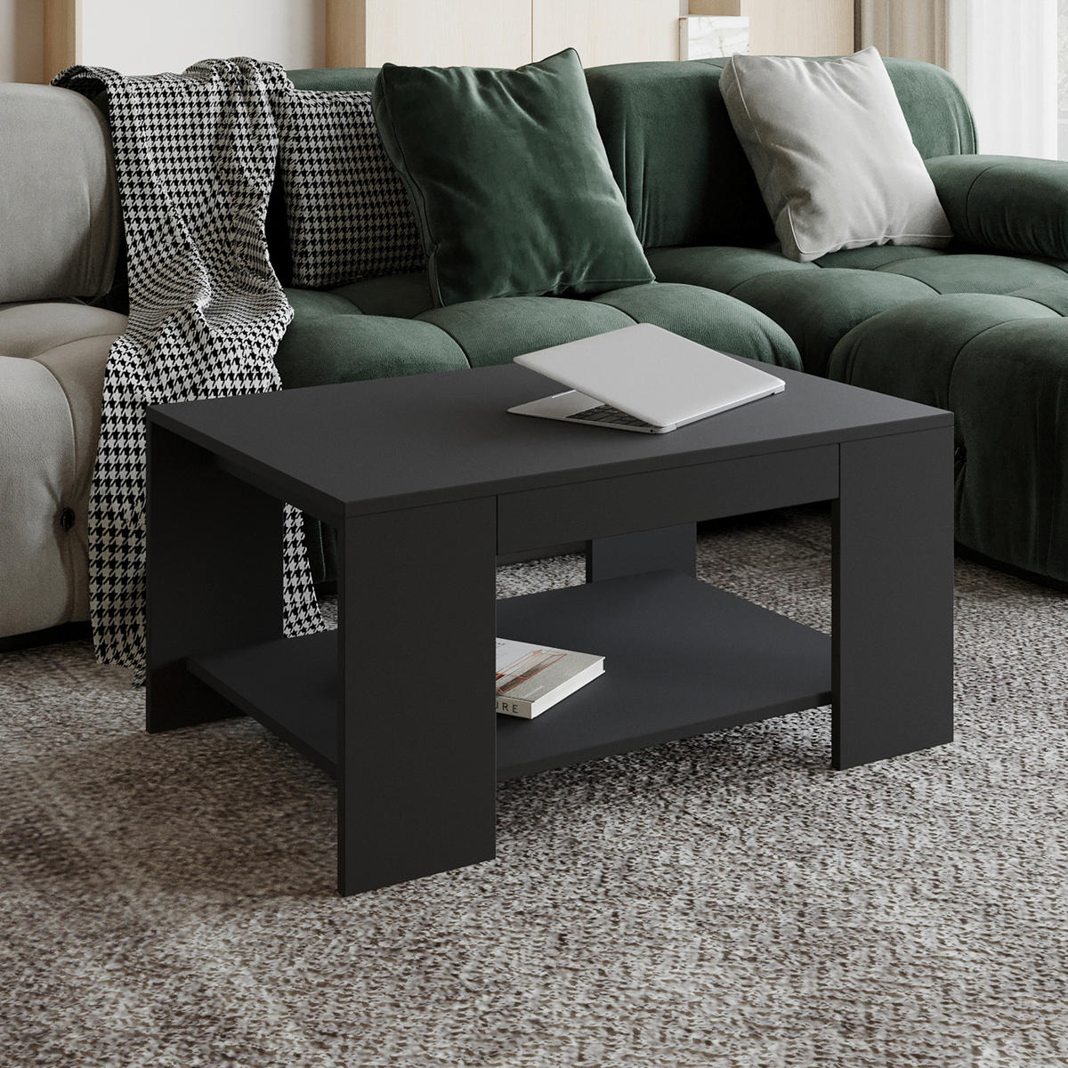 COUCHTISCH Lina Couchtisch 90/60/44 cm Anthrazit  - Anthrazit, Design, Holzwerkstoff (90/60/44cm) - Livetastic