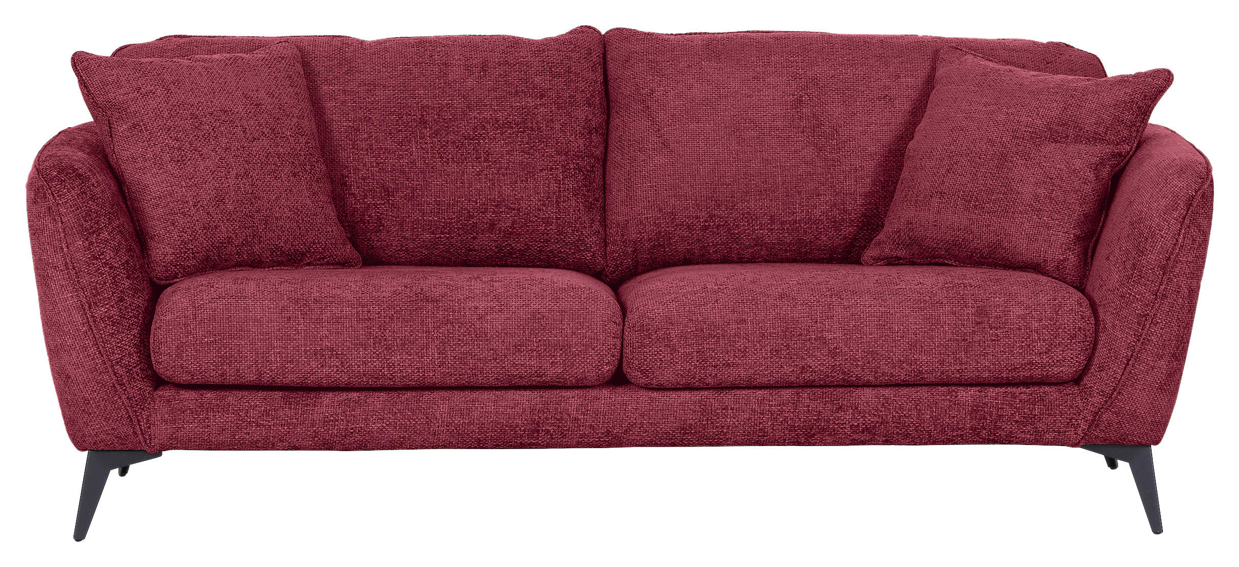 BIGSOFA Chenille Bordeaux  - Bordeaux/Schwarz, KONVENTIONELL, Textil/Metall (215/70/98cm) - Carryhome