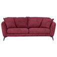 BIGSOFA Chenille Bordeaux  - Bordeaux/Schwarz, KONVENTIONELL, Textil/Metall (215/70/98cm) - Carryhome