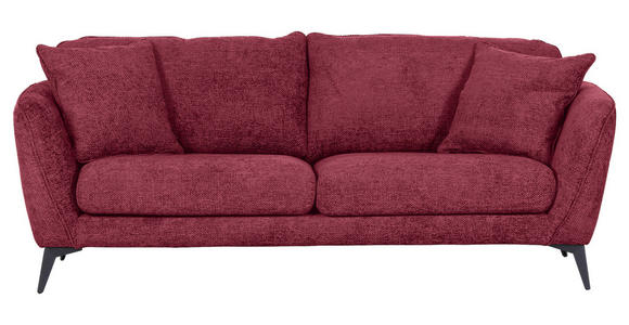 BIGSOFA Chenille Bordeaux  - Bordeaux/Schwarz, KONVENTIONELL, Textil/Metall (215/70/98cm) - Carryhome