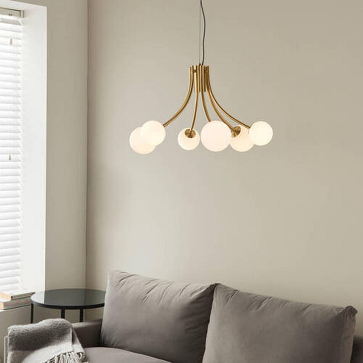 HÄNGELEUCHTE 68/180 cm  - Messingfarben/Opal, Basics, Glas (68/180cm) - ENDON