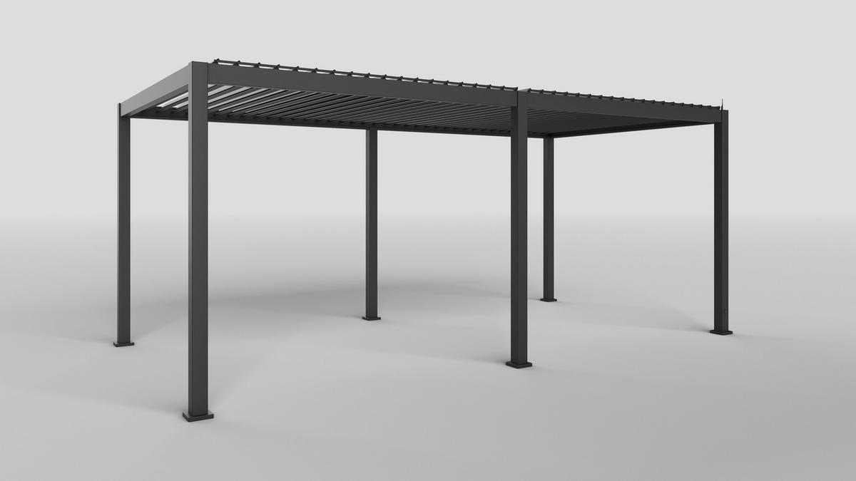 PERGOLA 600/250/300 cm Aluminium  - Anthrazit, Basics, Metall (600/250/300cm) - Gardenson
