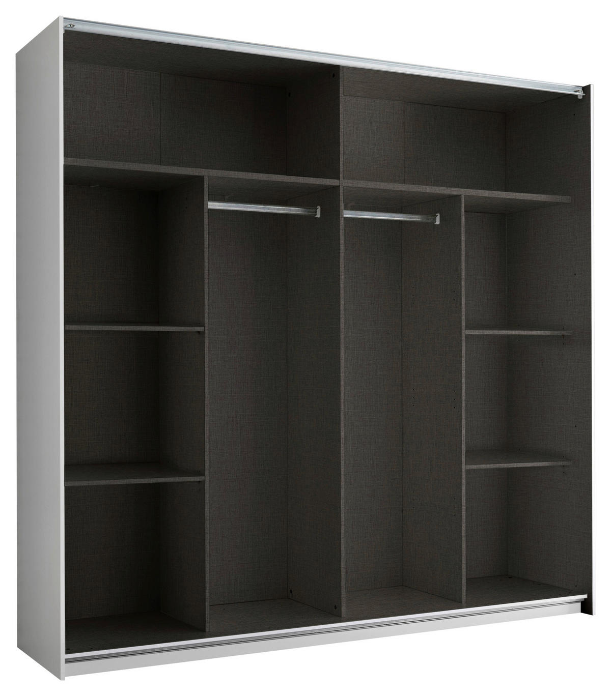 SCHWEBETÜRENSCHRANK 215/210/60 cm 2-türig Weiß  - Schwarz/Weiß, Trend, Glas/Holzwerkstoff (215/210/60cm) - Livetastic