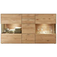 SIDEBOARD Venturo Venturo Eichefarben 183/100,2/40,9 cm - Edelstahlfarben/Eichefarben, KONVENTIONELL, Glas/Holz (183/100,2/40,9cm) - Valnatura