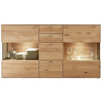 SIDEBOARD Venturo Venturo Eichefarben  183/100,2/40,9 cm  - Edelstahlfarben/Eichefarben, KONVENTIONELL, Glas/Holz (183/100,2/40,9cm) - Valnatura