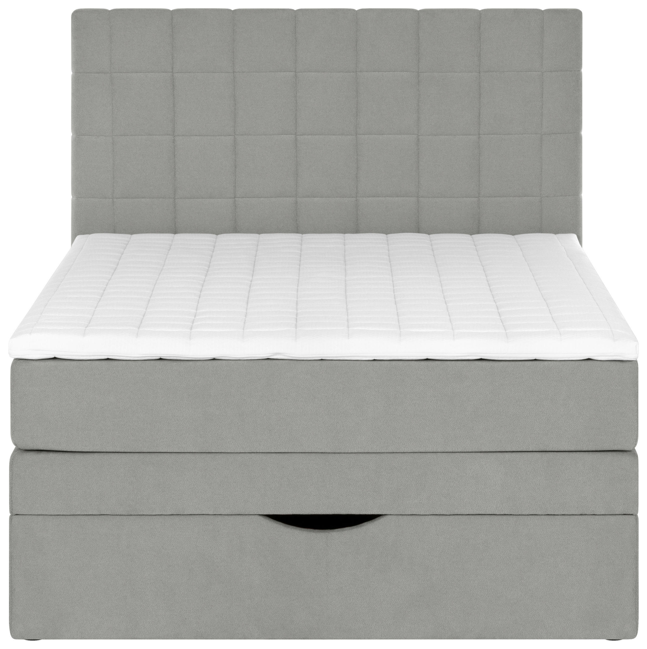 Thumbnail - Welnova Boxspringbett, Grau, Textil, H5, 7-Zonen, Höhe ca. 17 cm, 140x200 cm, Bettkasten, Stoffauswahl, in verschiedenen...