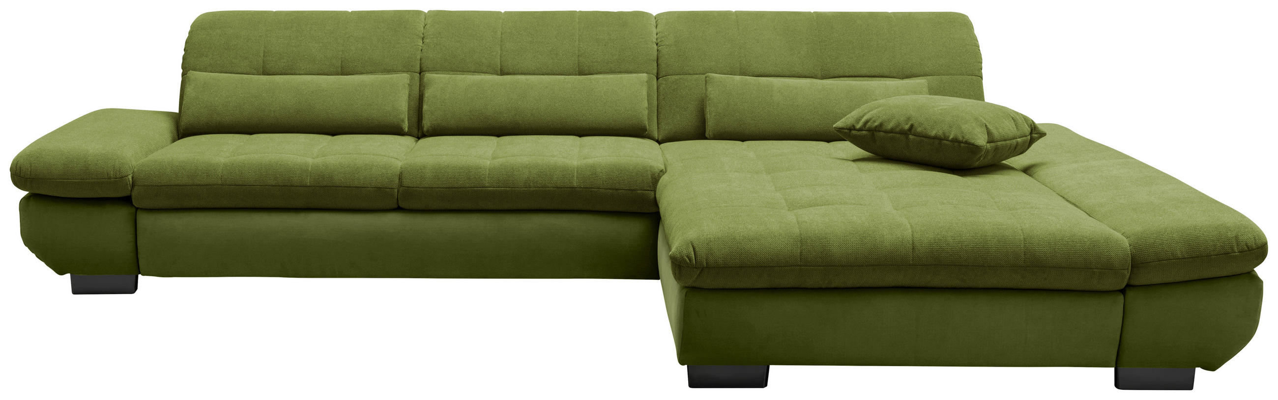 SEDEŽNA GARNITURA, gladka tkanina zelena  - črna/zelena, Design, kovina/tekstil (341/204cm) - Xora