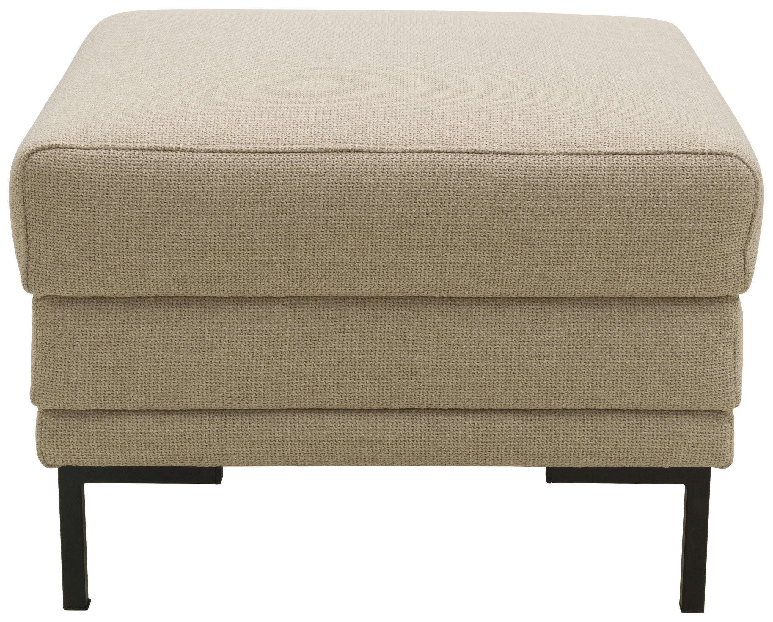 HOCKER Webstoff Beige - Beige/Schwarz, Design, Textil/Metall (62/45/62cm) - LOOKS by W.Joop