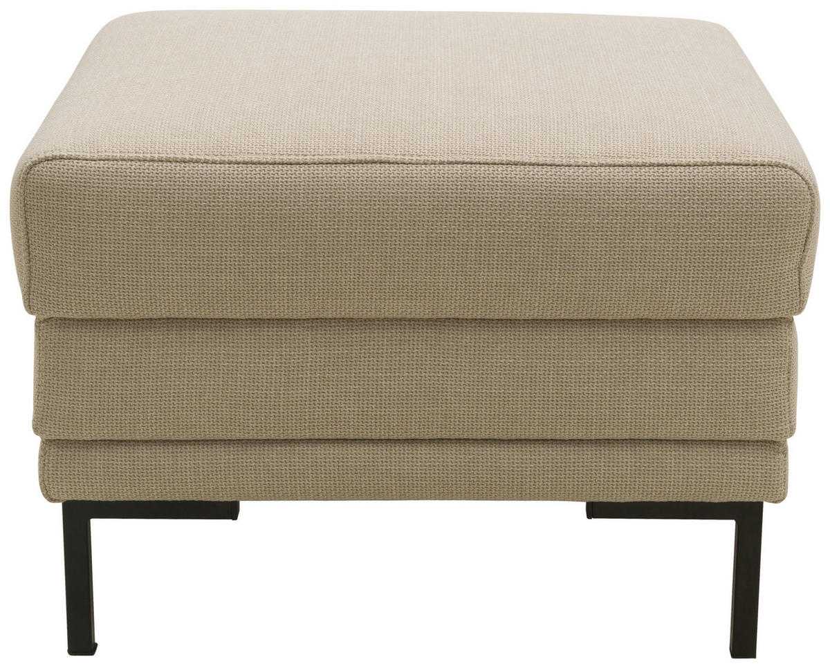 HOCKER in Textil Beige  - Beige/Schwarz, Design, Textil/Metall (55/45/55cm) - LOOKS by W.Joop
