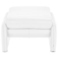 HOCKER Echtleder Weiß  - Chromfarben/Weiß, KONVENTIONELL, Leder/Metall (60/42/62cm) - Celina Home