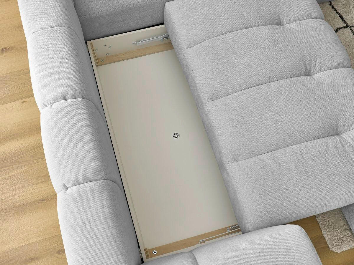 ECKSCHLAFSOFA FUJI Leinenoptik Hellgrau  inkl.  - Hellgrau/Schwarz, MODERN, Kunststoff/Textil (282/204cm)