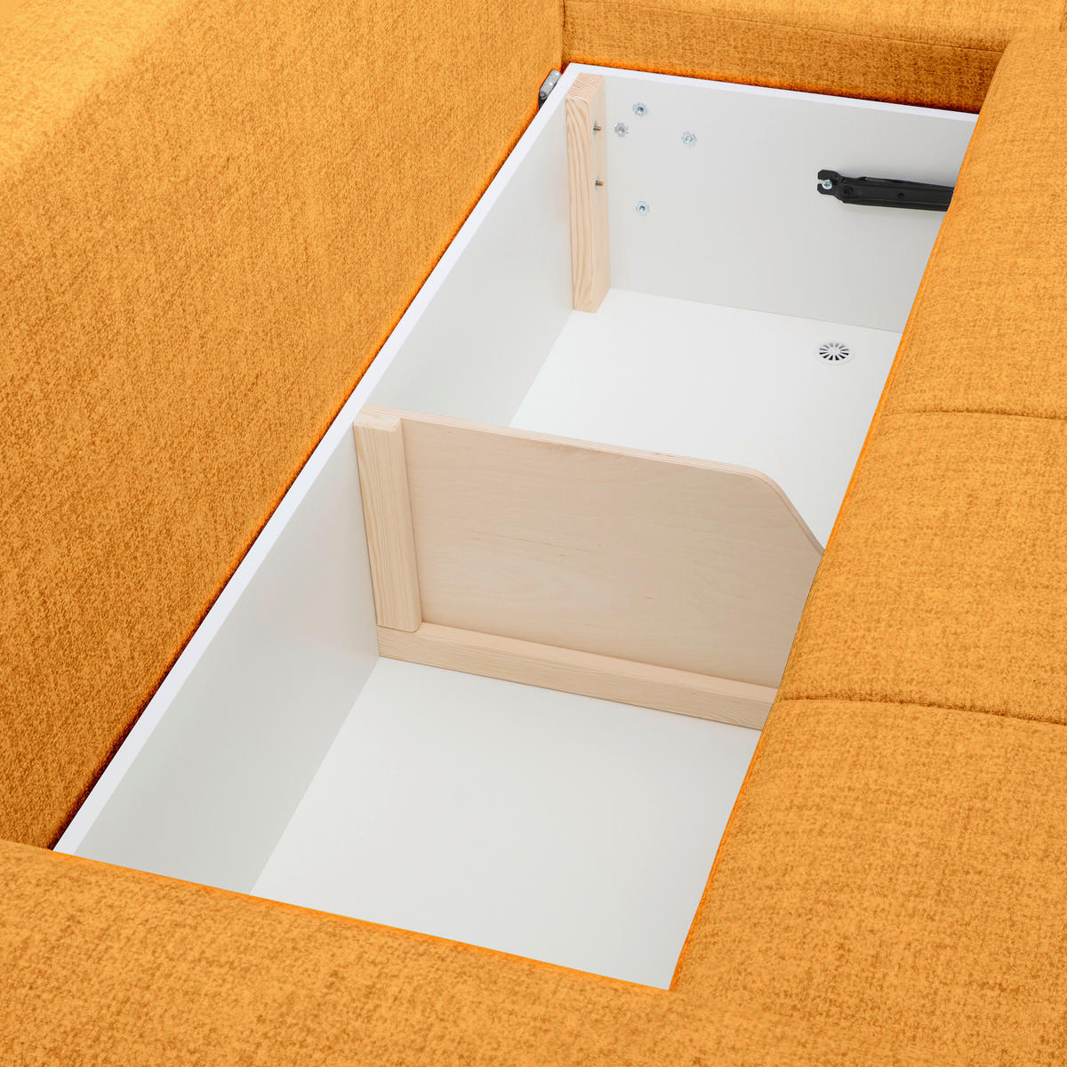 ECKSOFA Senfgelb Mikrofaser  - Senfgelb/Schwarz, KONVENTIONELL, Kunststoff/Textil (295/169cm) - Carryhome