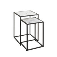 BEISTELLTISCHSET in Metall, Holzwerkstoff 28/33/28/33/43/50 cm  - Schwarz/Weiß, Trend, Holzwerkstoff/Metall (28/33/28/33/43/50cm)