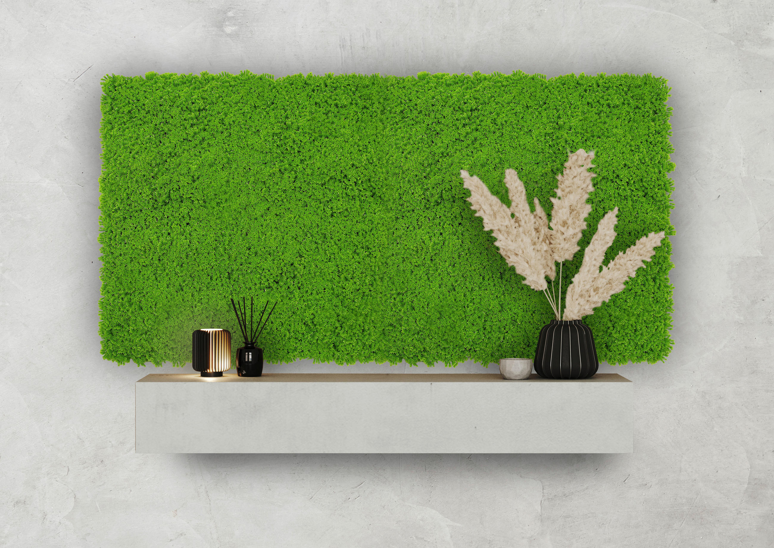 AKUSTIKPANEEL Modular Wall System Design Moos 52/52/2,2 cm  - Hellgrün, KONVENTIONELL, Kunststoff (52/52/2,2cm) - Jangal