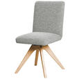 STUHL drehbar - Eichefarben/Hellgrau, KONVENTIONELL, Holz/Textil (47/89/60cm) - Linea Natura