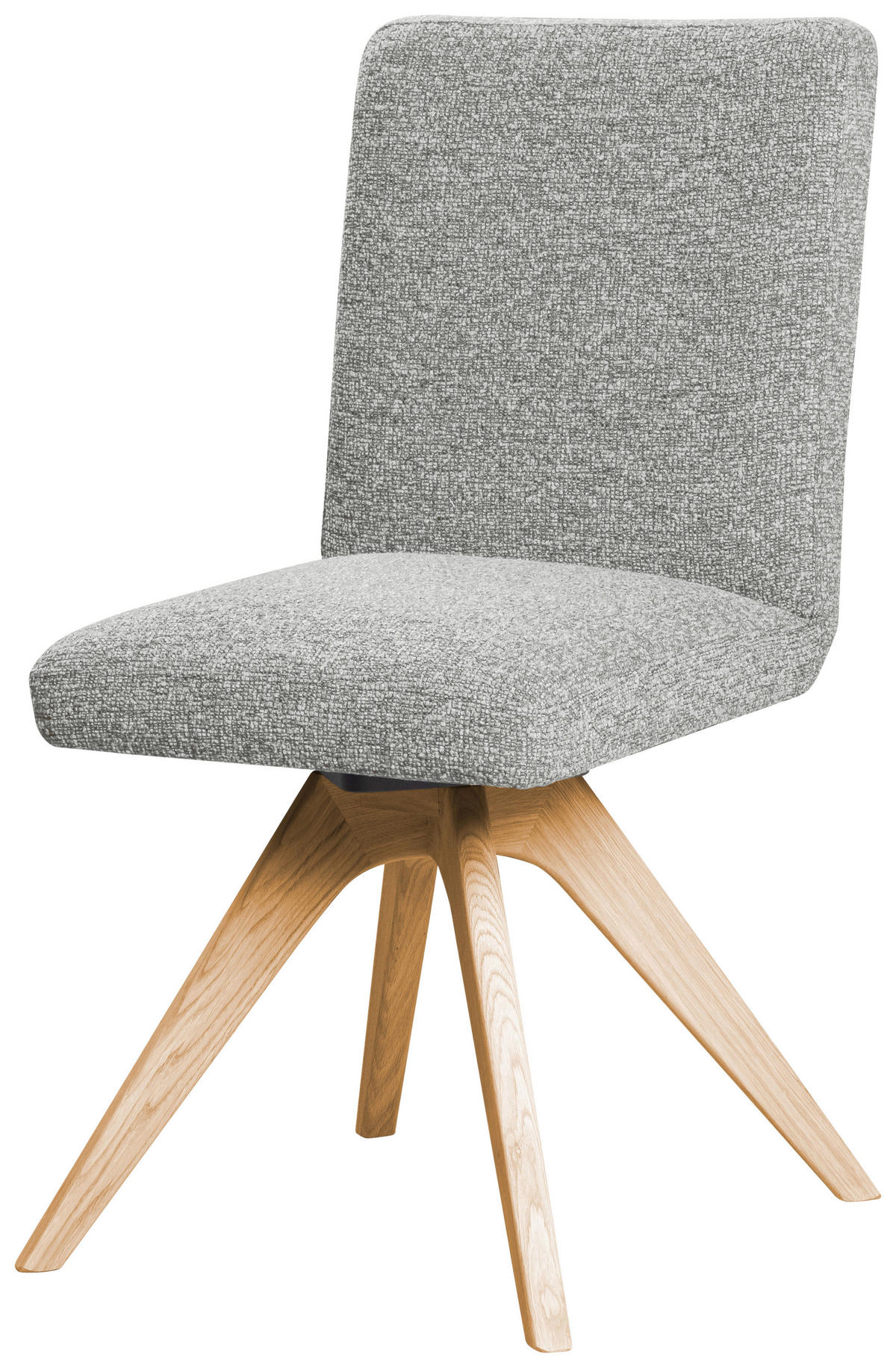 STUHL drehbar - Eichefarben/Hellgrau, KONVENTIONELL, Holz/Textil (47/89/60cm) - Linea Natura