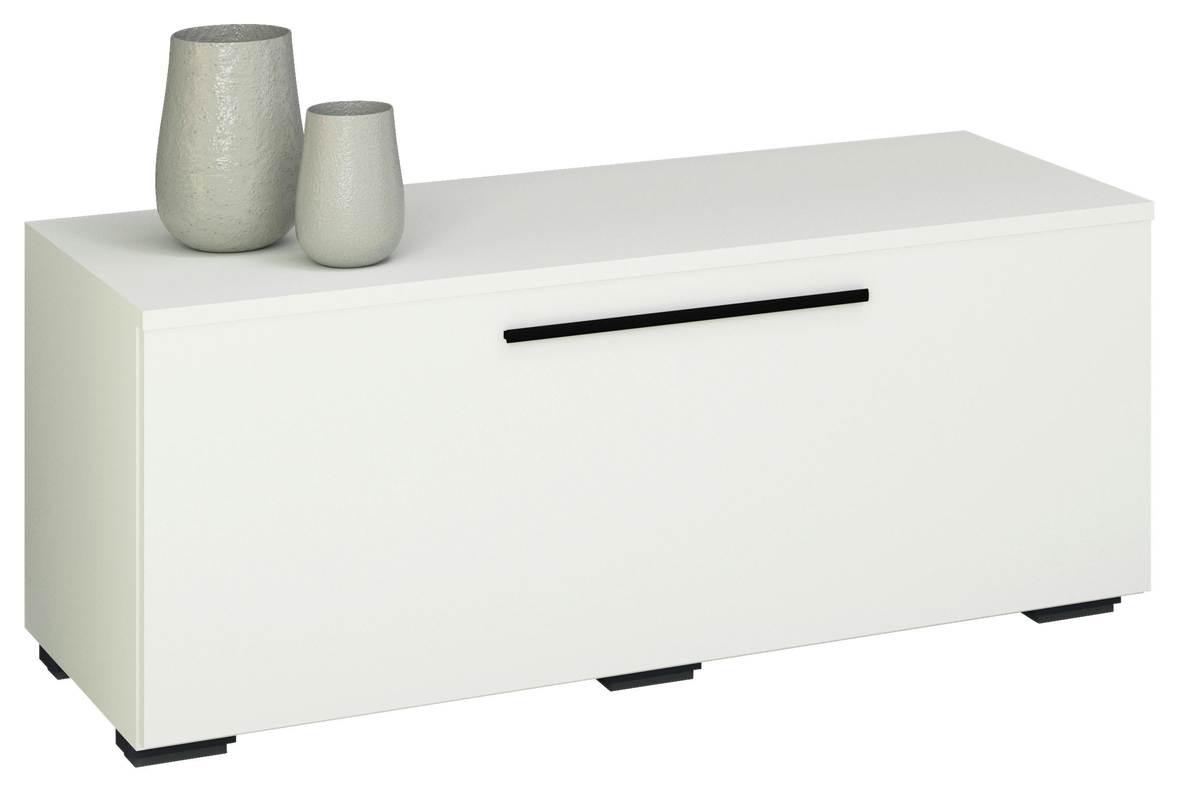 LOWBOARD  in 95/39/40 cm  - Alufarben/Schwarz, MODERN, Holzwerkstoff/Kunststoff (95/39/40cm) - MID.YOU