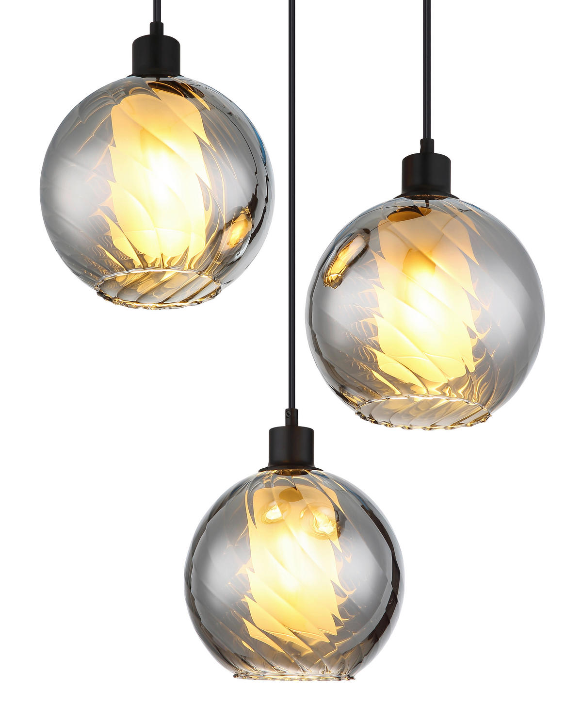 HÄNGELEUCHTE ULF  46 cm  - Schwarz/Weiß, Design, Glas/Kunststoff (46cm)