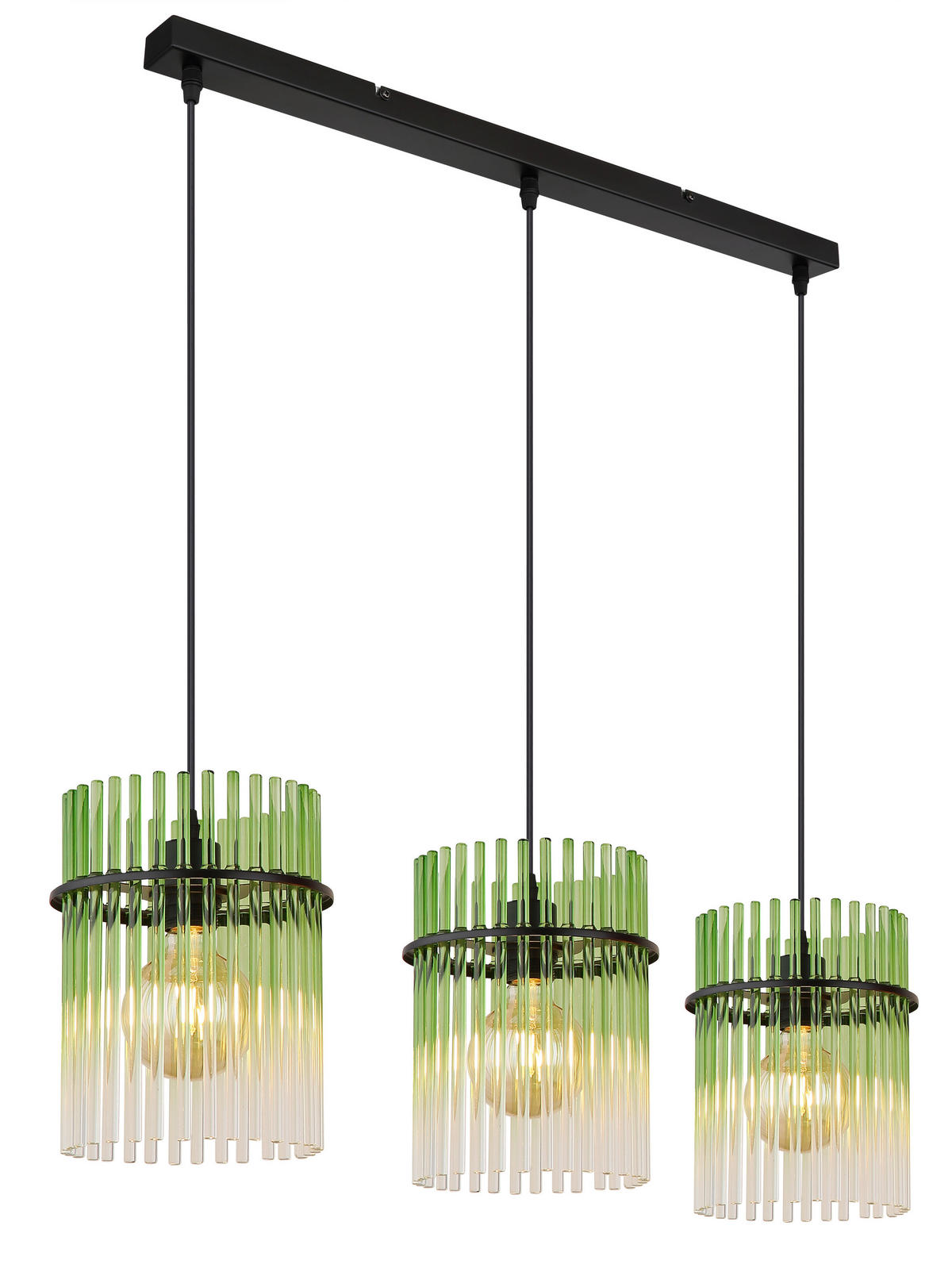 HÄNGELEUCHTE GORLEY 80/20/140 cm   - Klar/Schwarz, LIFESTYLE, Glas/Kunststoff (80/20/140cm) - Globo