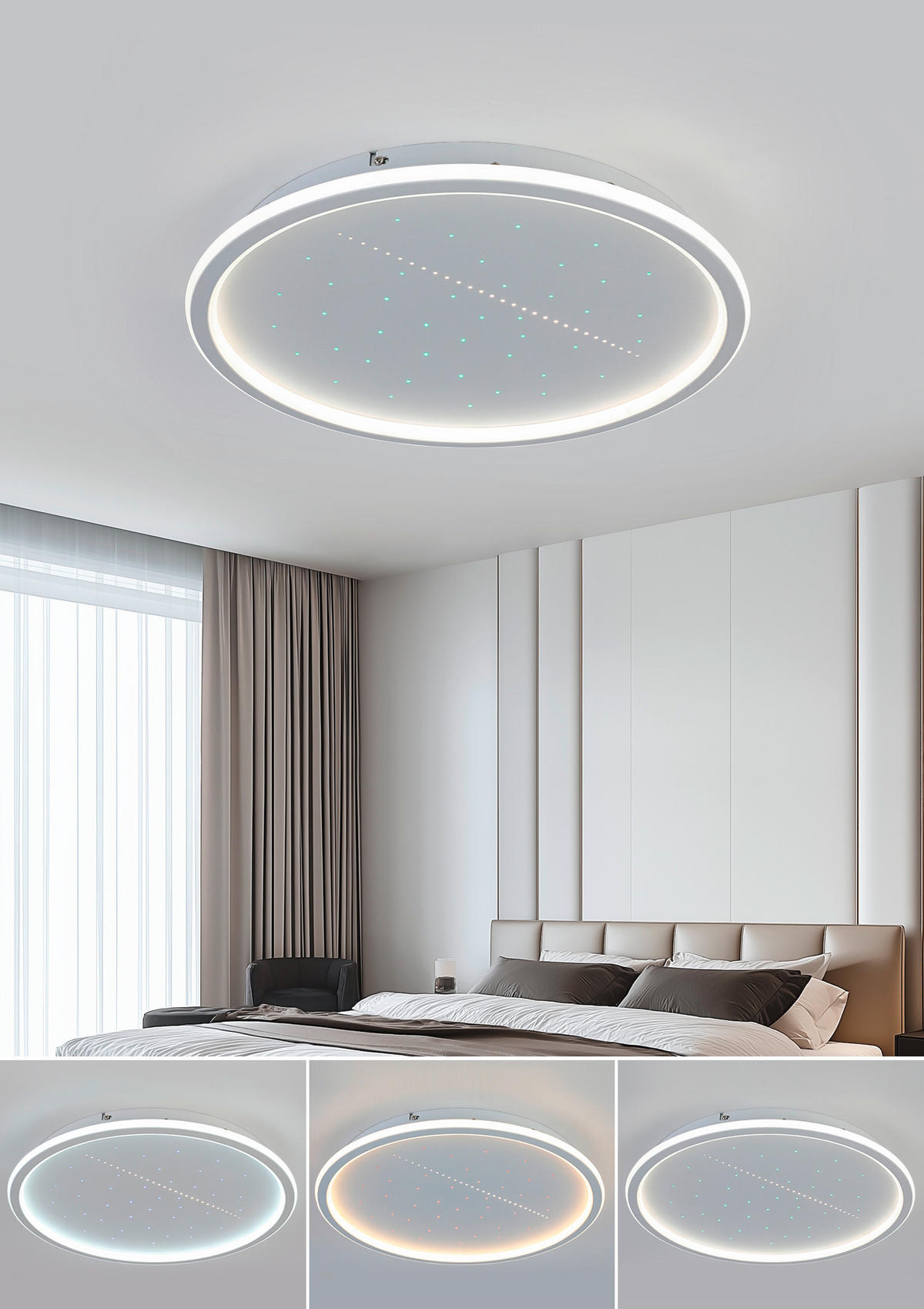LED-DECKENLEUCHTE Kettering 45/5,5 cm   - Weiß, Trend, Kunststoff/Metall (45/5,5cm) - Novel