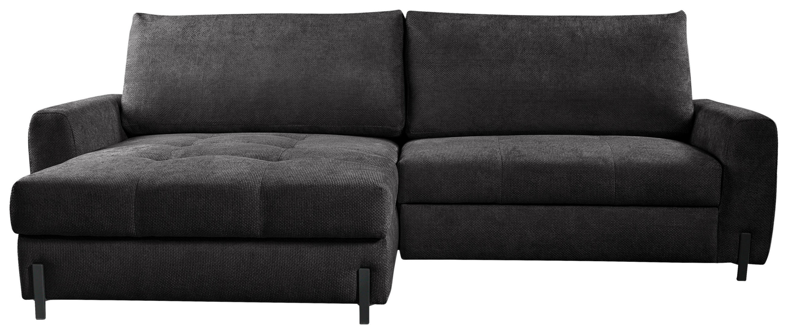 ECKSOFA Anthrazit Struktur  - Anthrazit/Schwarz, Design, Textil/Metall (162/265cm) - MID.YOU