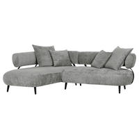 ECKSOFA in Chenille Grau  200/265 cm  - Schwarz/Grau, Design, Holz/Textil (200/265cm) - Landscape