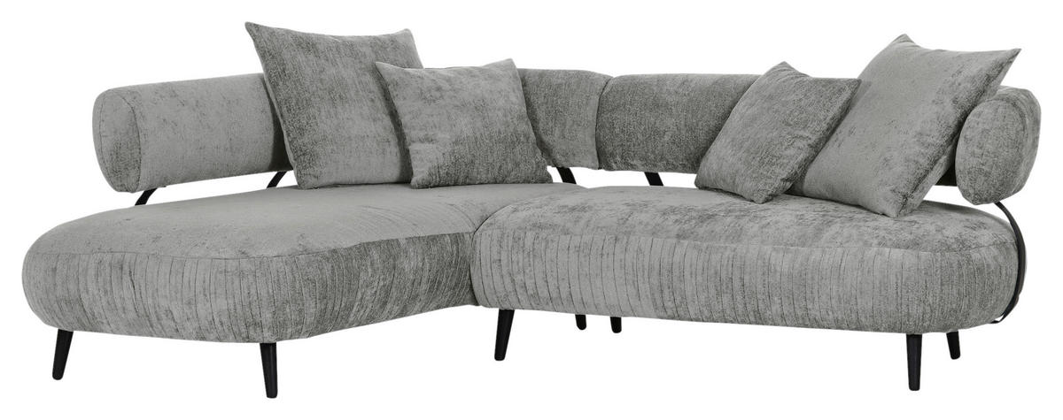 ECKSOFA in Chenille Grau  200/265 cm  - Schwarz/Grau, Design, Holz/Textil (200/265cm) - Landscape