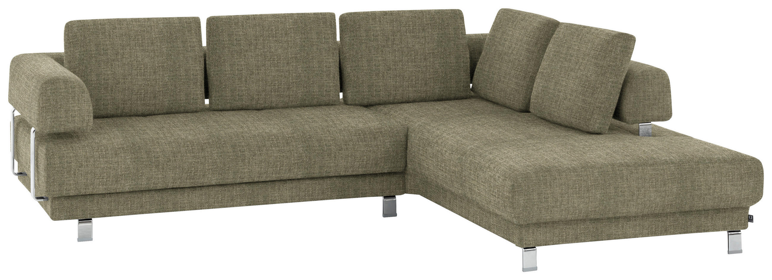 ECKSOFA Hellgrün Chenille  - Hellgrün, Design, Textil/Metall (277/235cm)