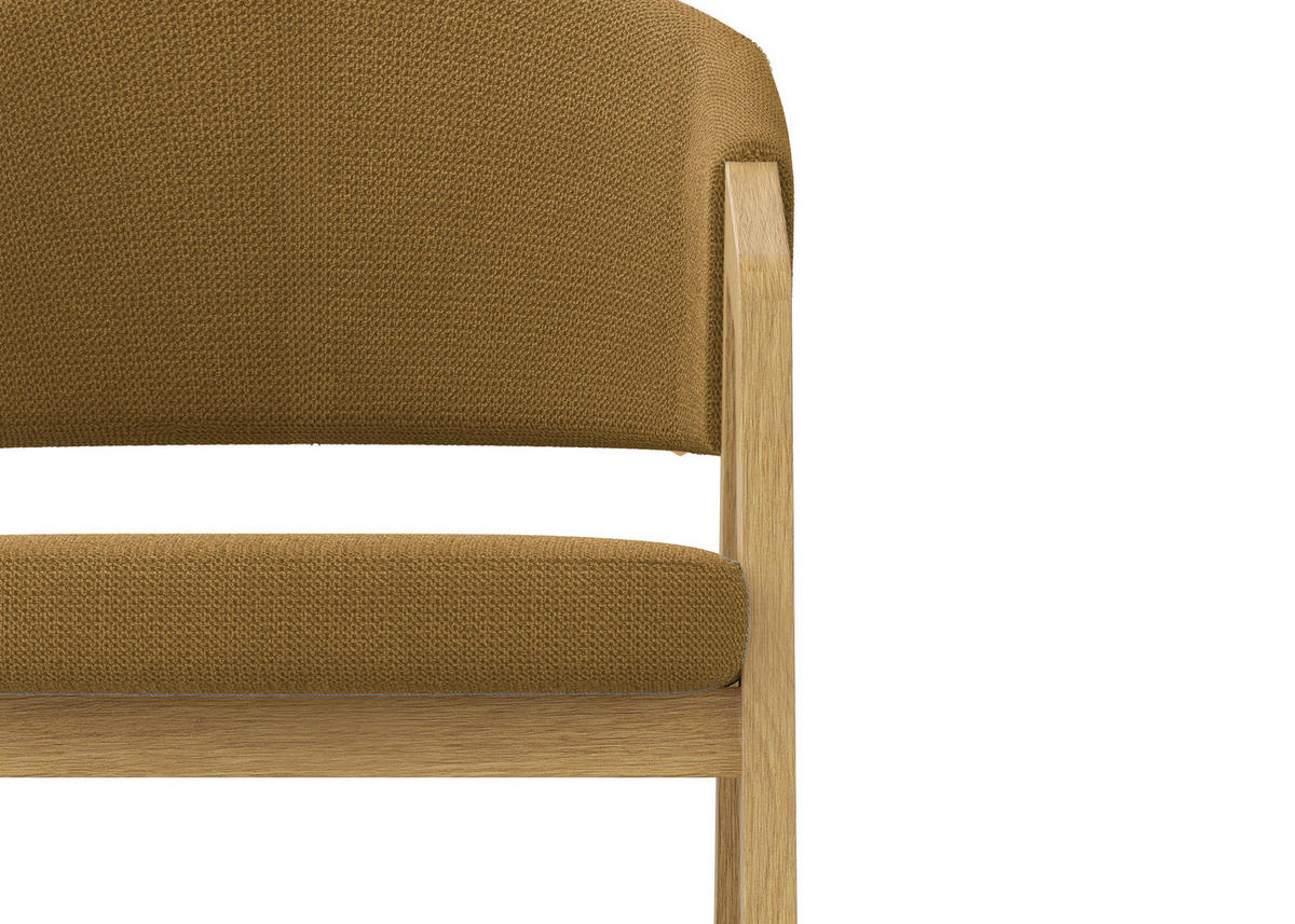 ARMLEHNSTUHL  Stoffauswahl Mikrofaser  Eichefarben, Currygelb  - Currygelb/Eichefarben, KONVENTIONELL, Holz/Textil (59/96/60cm) - Carryhome
