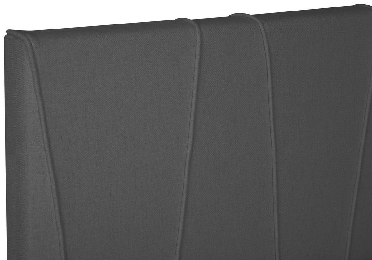 BOXSPRING-ÁGY 160/200 cm  grafitszürke  - grafitszürke/fekete, Modern, textil (160/200cm) - MID.YOU