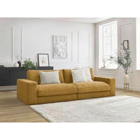 3-SITZER-SOFA LEONARD Struktur Gelb  - Gelb/Schwarz, MODERN, Kunststoff/Textil (234/77/109cm)