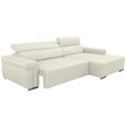 ECKSOFA DUA in Echtleder Weiß  293/170 cm  - Chromfarben/Weiß, Design, Leder/Metall (293/170cm) - Novel