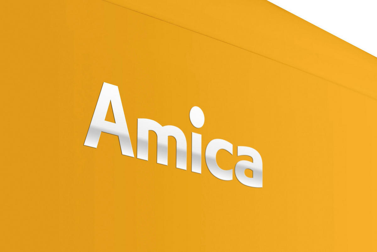 KÜHLSCHRANK 55/86/61,5 cm KS 15613 Y  - Gelb, Basics, Glas/Metall (55/86/61,5cm) - Amica