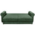 SCHLAFSOFA in Cord Dunkelgrün  - Dunkelgrün/Schwarz, KONVENTIONELL, Kunststoff/Textil (247/95/125cm) - Hom`in