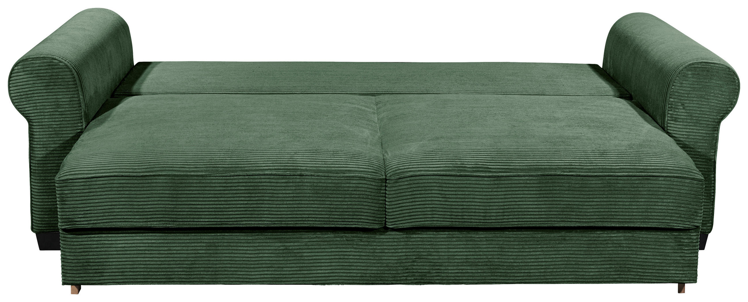 SCHLAFSOFA in Cord Dunkelgrün  - Dunkelgrün/Schwarz, KONVENTIONELL, Kunststoff/Textil (247/95/125cm) - MID.YOU