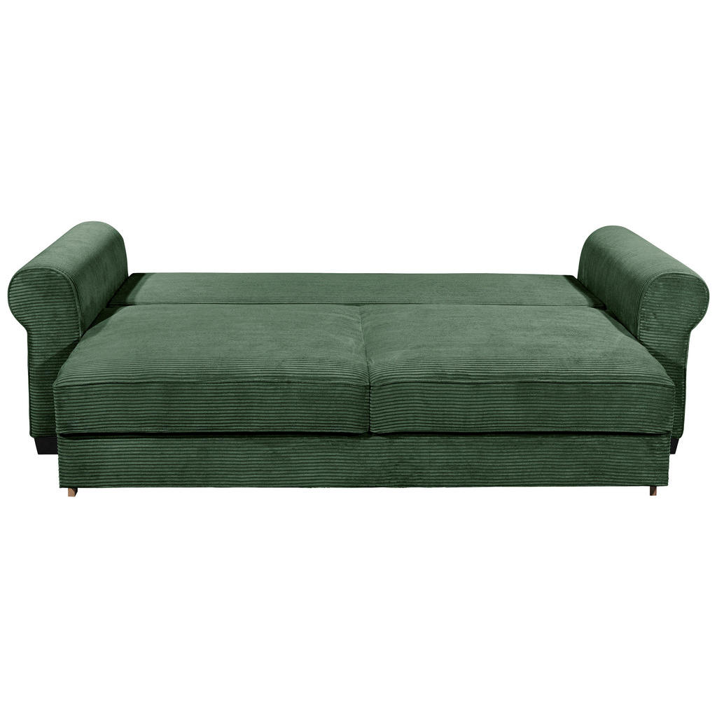 Thumbnail - Hom`in Schlafsofa, Dunkelgrün, Textil, 2-Sitzer, Füllung: Polyester, 247x95x125 cm, Stoffauswahl, Liegefunktion, Rücken ...