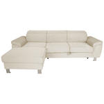 ECKSOFA inkl. Funktionen Naturfarben Cord Bettkasten, Schlaffunktion, Rücken echt, Kopfteilverstellung  - Silberfarben/Naturfarben, Design, Textil/Metall (167/250cm) - Xora
