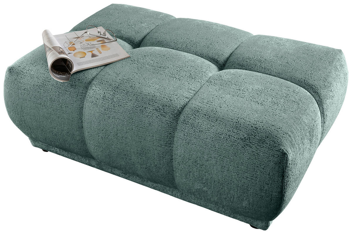 ECKSOFA Chenille Türkis  - Türkis/Schwarz, Modern, Kunststoff/Textil (250/284cm) - Livetastic