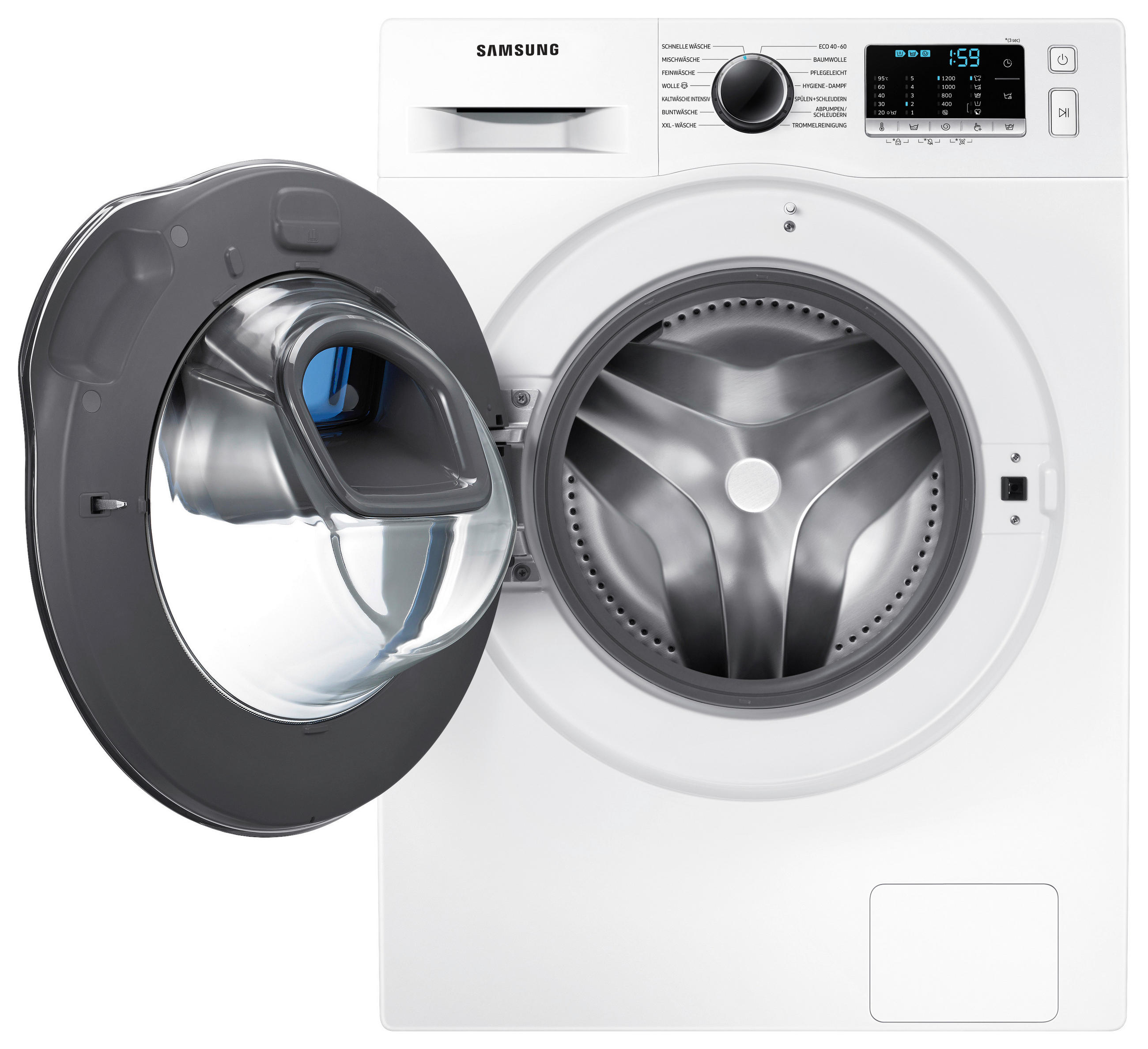 WASCHMASCHINE WW8NK52K0VW/EG - Weiß, Basics, Kunststoff/Metall (60/85/46cm) - Samsung