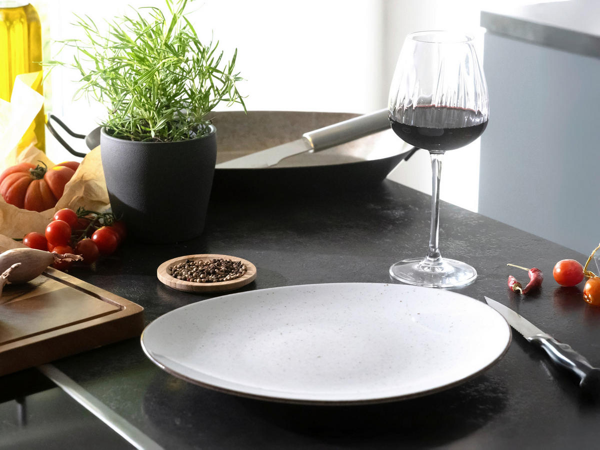 STEAKTELLERSET Vintage Nature Weiss 4-teilig  - Grauweiß, Basics, Keramik - Creatable