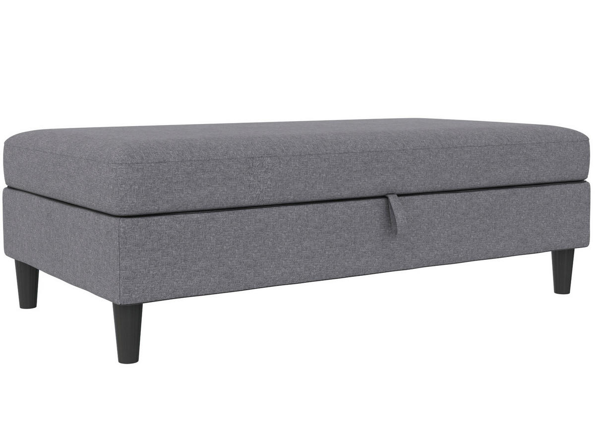 HOCKER in Textil Grau  - Schwarz/Grau, Basics, Kunststoff/Textil (130/43/69cm) - Livetastic