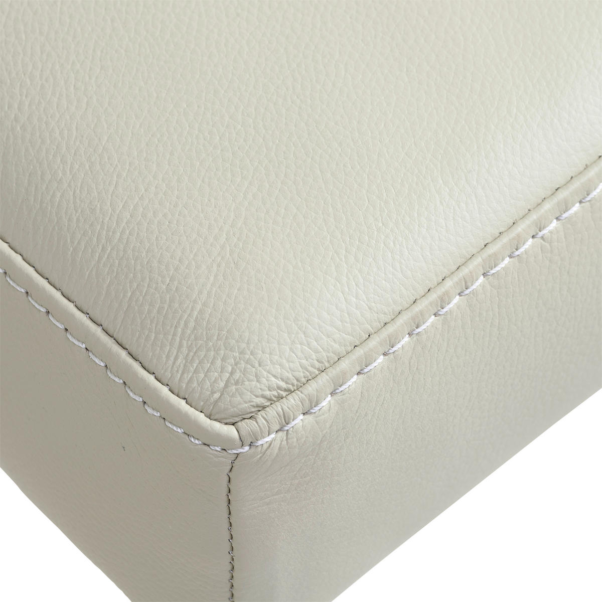 STUHL Echtleder Beige  - Beige/Schwarz, MODERN, Leder/Metall (45,5/86/57,5cm) - Livetastic